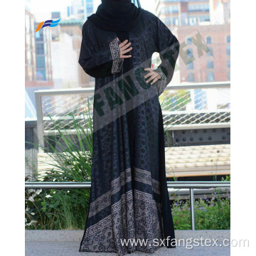 Formal Black Printed Nida Abaya Saudi Fabric